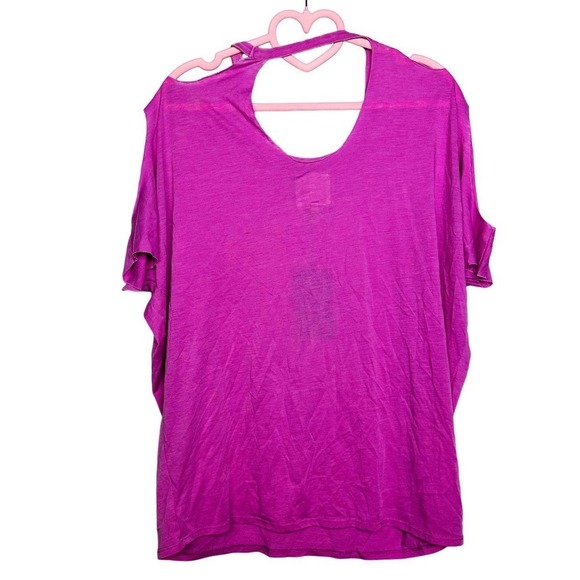 Chaser NWT Deconstructed Double Cold Shoulder Cutout Tunic Top Peony Size Medium - Picture 4 of 6